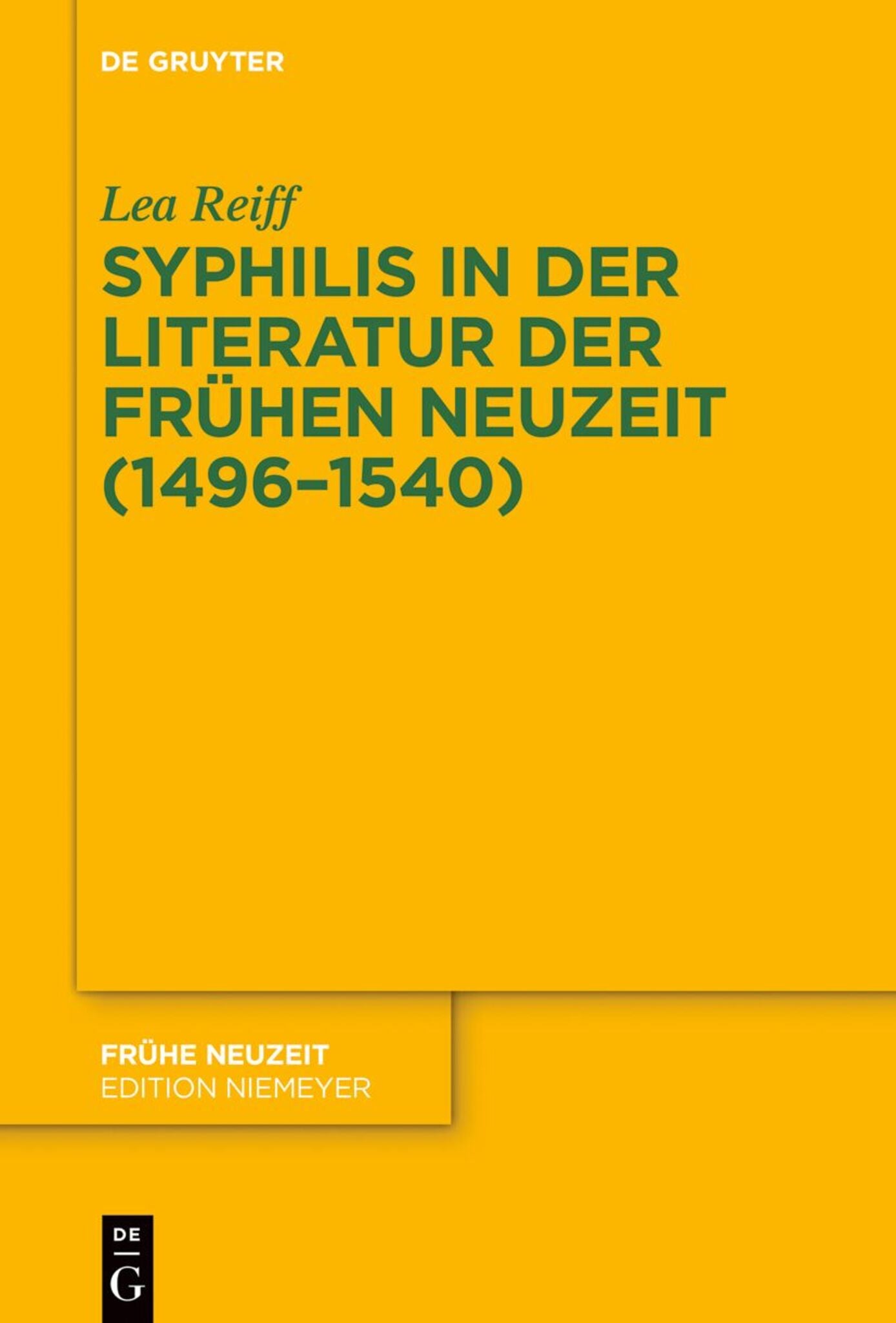 Cover image for Syphilis in der Literatur der Frühen Neuzeit (1496–1540) ISBN 9783112252925